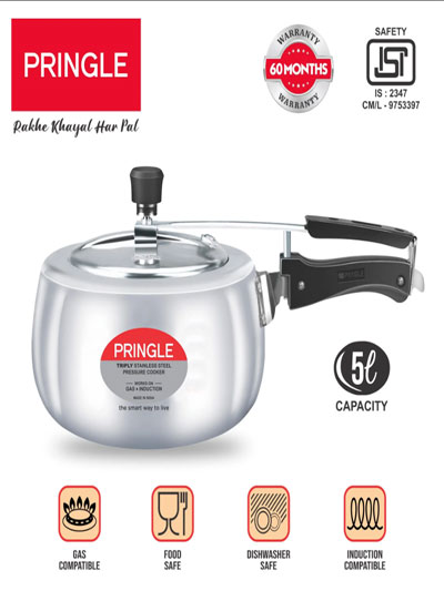 Fuel‑Saving Pressure Cooker 5 liter - for Indian Kitchen.​