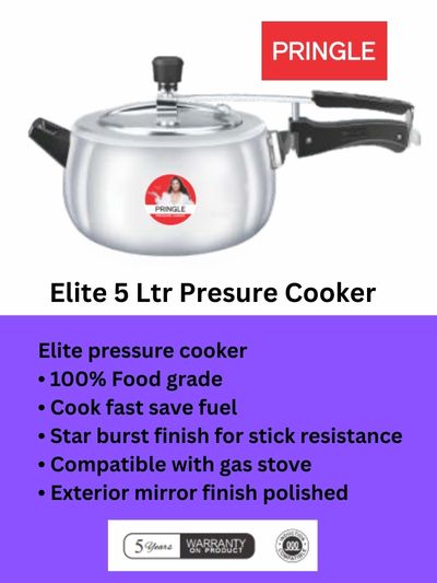 Fuel‑Saving Pressure Cooker 5 liter - for Indian Kitchen.​