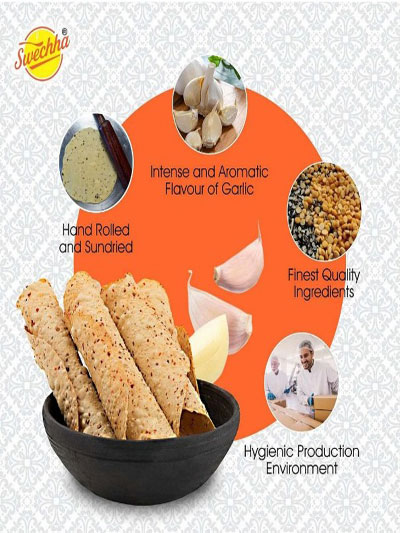 Garlic Chana Papad, 250 g