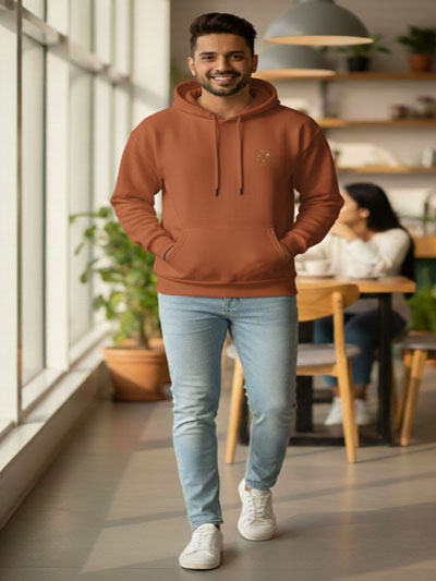 Ethereal Ember Hoodie Copper Brown Wanderlust Art